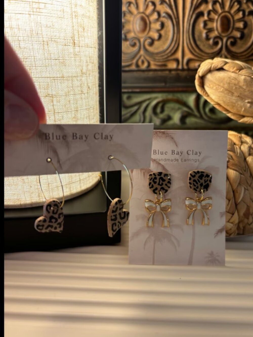 Set of 2 Cheetah Polymer Clay Earrings